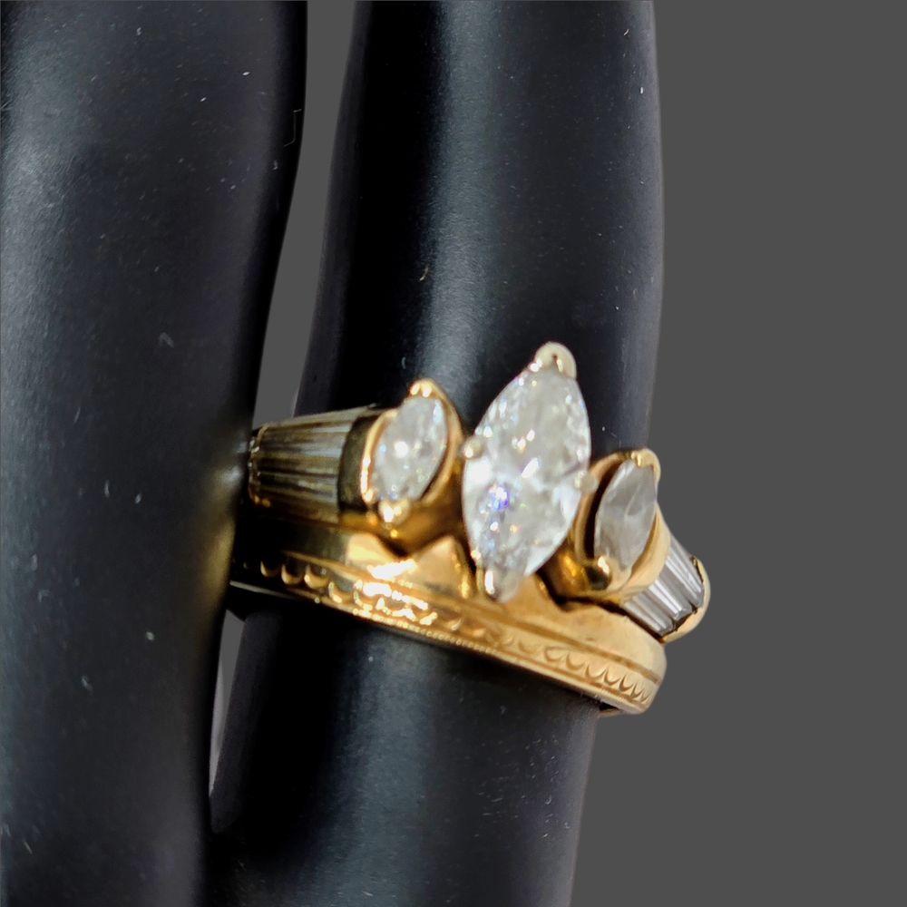 ✨️ Marquise Diamond Gold Ring Set ✨️